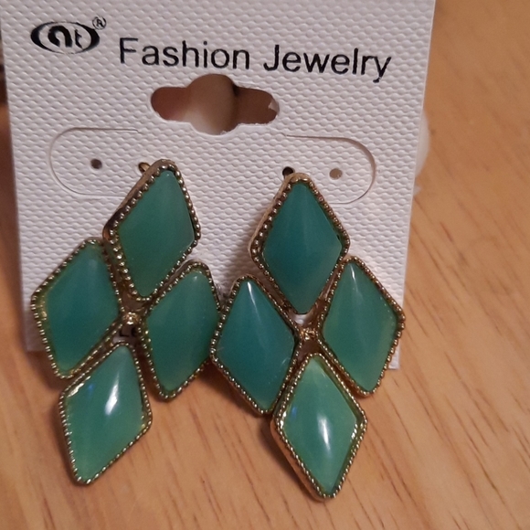 Fashion Jewelry Jewelry - Fashion Earrings Green & Gold